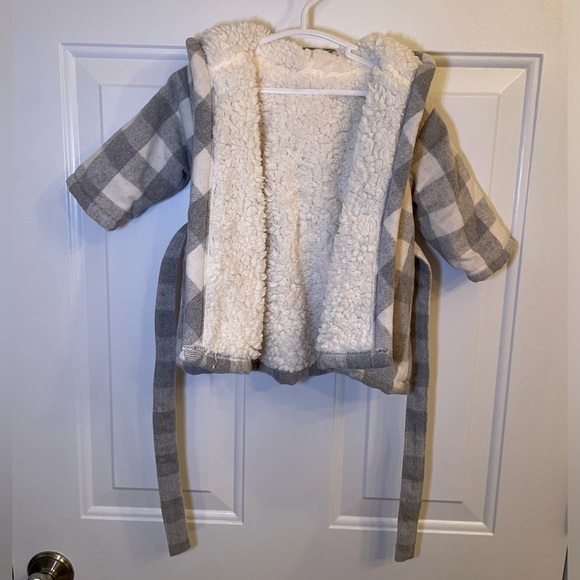 Indigo Baby - Grey & White Checkered Robe - Size 0-12 Months - Picture 4 of 6